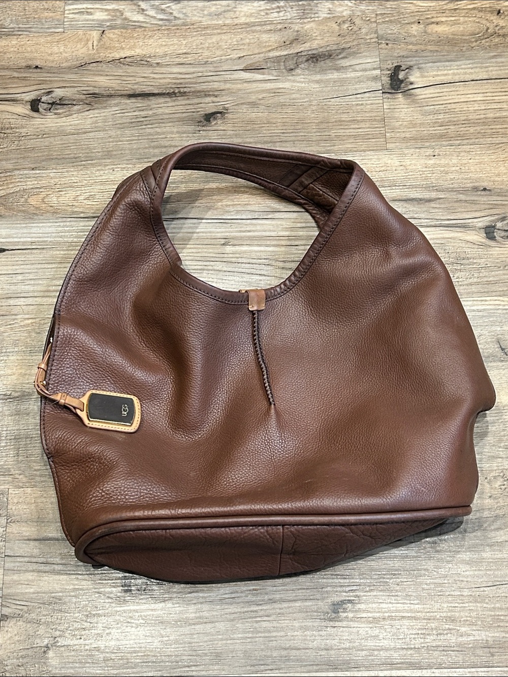 UGG Brown Leather Hobo Shoulder Bag